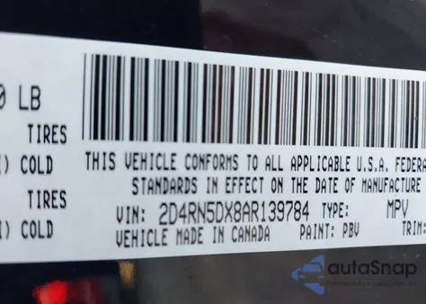 2010 Dodge Grand Caravan Sxt из США, поврежденный, VIN 2D4RN5DX8AR139784